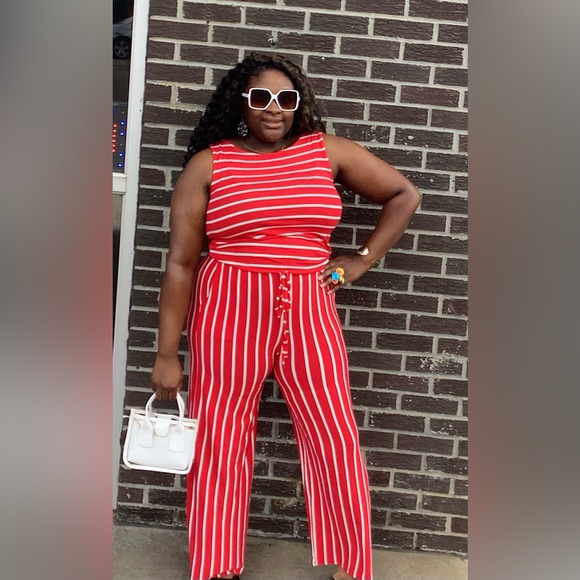 Ruby/Ivory Jumpsuit - Picture 2 of 4